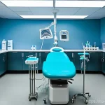 Home 2 치과 감염 관리 실무 - **Prompt:** "A pristine, ultra-modern dental sterilization room. The scene is brightly lit with cool...