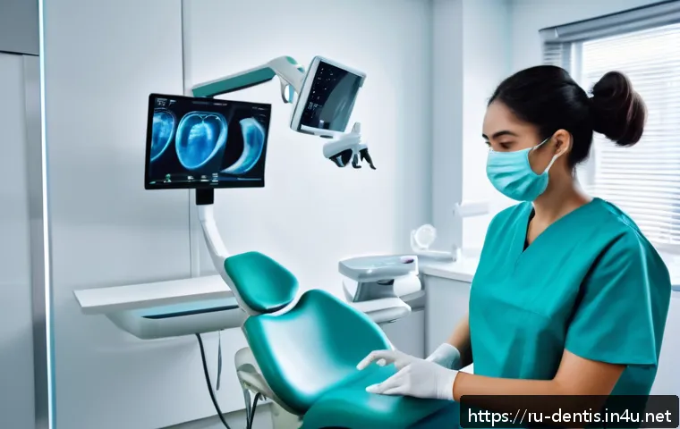 치과의사 연차별 커리어 개발 전략 - A modern dental clinic interior showcasing a young professional dentist confidently treating a patie...