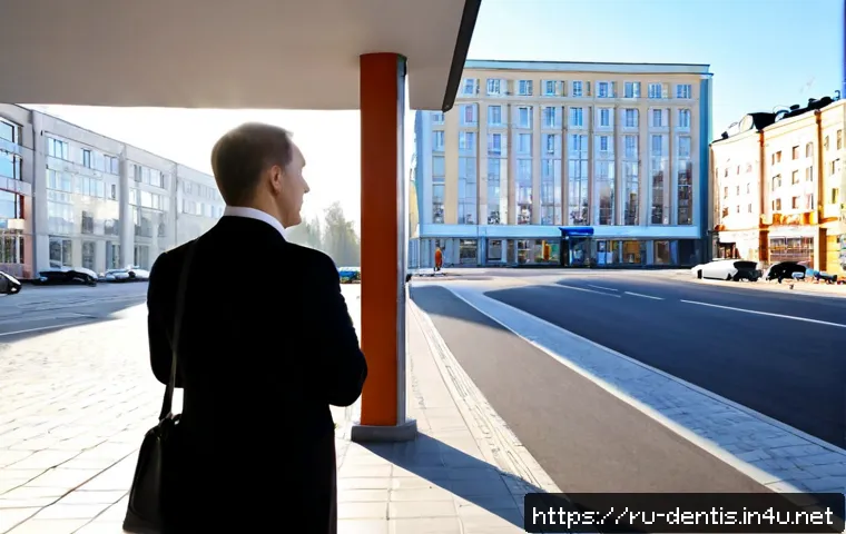 Home 17 치과 개원 지역 선정 가이드 - Photorealistic Russian dentist and business consultant assessing a bright vacant street-level clinic...